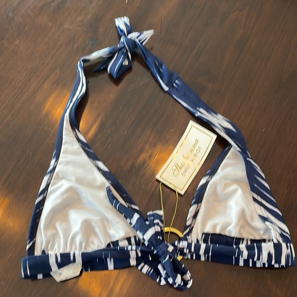 NWT Shoshanna Blue and White Bikini Top - Picture 2 of 3